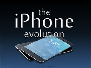 iphone6 ​​telefon komórkowy niebieski i czarny technologia wyczuć szablon ppt