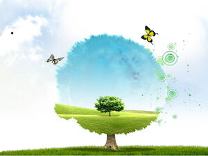 Ink tree creative Arbor Day ppt template