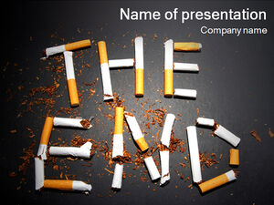 烟蒂创意THE END戒烟公益主题ppt模板