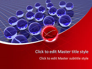 Blue glass ball mesh three-dimensional background ppt template