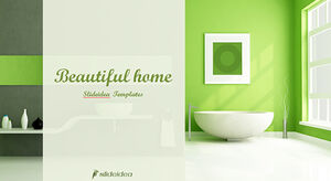 绿色环保主题室内装修温馨家庭环境ppt模板