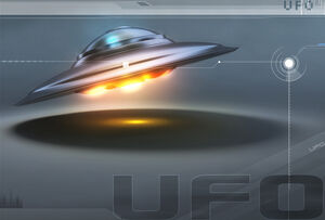 Modelo de ppt de tema de disco voador UFO