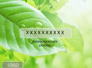 HD tender leaves green refreshing natural ppt template
