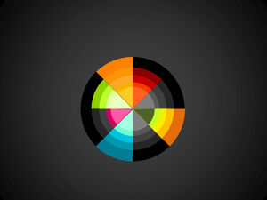 Plantilla ppt creativa de gráfico de análisis circular de color
