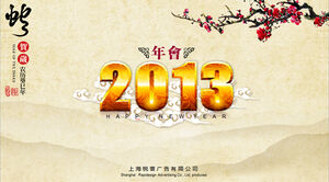 Golden Snake New Year - plantilla ppt de 2013 Ink New Year