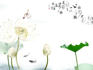 Lotus - Çin stili ppt şablonu
