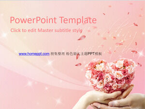 Pink romantic wedding theme ppt template