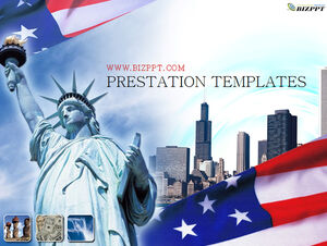 Patung Liberty - template ppt industri pariwisata Amerika