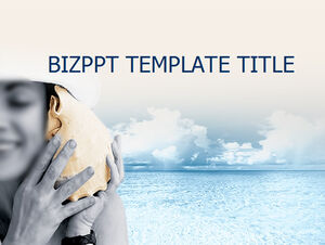 Pick up shellfish listening to the sea ppt template