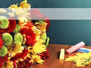 Flowers on the podium - 2012 Teachers' Day ppt template