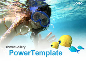 Beautiful underwater diving ppt template