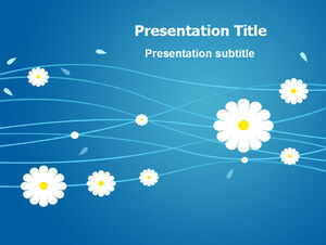 Vector petal lines blue background PPT picture template