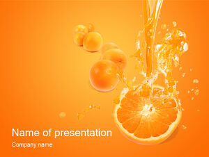 Modelo de ppt de verão fresco de laranja e água