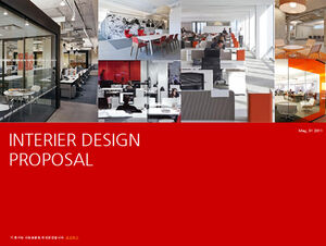 PPT-Vorlage für Büroinnendekorationsdesignunternehmen