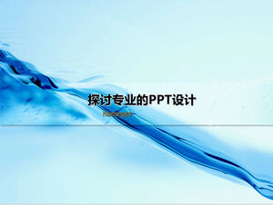 Plantilla ppt azul elegante de primer plano de agua
