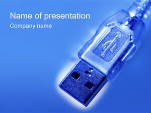 قابس USB - قالب PPT لتكنولوجيا الشبكة
