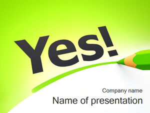 YES word green theme ppt template