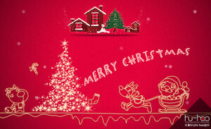 Red Themed Christmas Musical Greeting Card