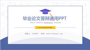 Modelo de ppt geral de defesa de tese de graduação simples e prático azul acadêmico