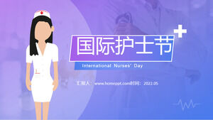 Blue and purple gradient International Nurses Day ppt template