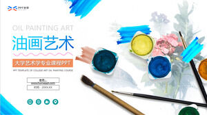 Oil painting art - art major university courseware ppt template
