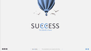 Simple atmospheric hot air balloon universal PPT template