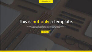Black and yellow contrast color fashion magazine style PPT template