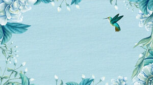 新鮮な水彩画の花と鳥のPPTの背景画像