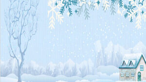 两张卡通冬季森林小屋PPT背景图片