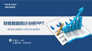 Modello PPT di rapporto di lavoro finanziario semplice grafico blu