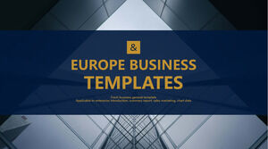 Modelo de PPT de negócios de atmosfera simples de estilo europeu e americano