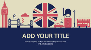 Fashion and exquisite retro British style PPT template