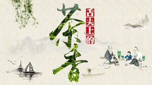 Herbata herbata zapachowa graficzny szablon PPT w stylu chińskim