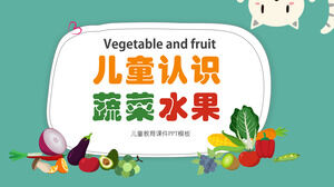 Los niños y los niños pequeños reconocen la plantilla PPT de frutas y verduras