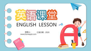 Plantilla PPT de cursos de enseñanza de inglés para niños de escuela primaria