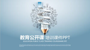 Modelo de PPT de curso de ensino de lápis criativo
