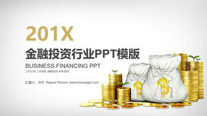 Modelo de PPT da indústria de investimento financeiro de moeda de ouro