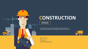 Plantilla PPT de gestión de la construcción de ingeniería de la construcción