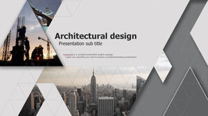 Template PPT konstruksi bangunan tipografi segitiga kreatif