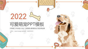 Modelo de PPT de animal de estimação fofo e fofo de cachorro de estimação