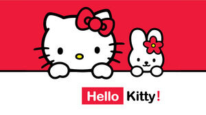 Modelo de PPT de gatinho fofo da Hello Kitty