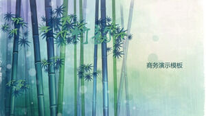 Fresh bamboo forest bamboo bamboo rhyme PPT template