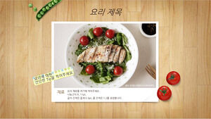 Gambar resep makanan menampilkan template PPT