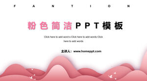 Simple art pink girl PPT template