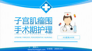 Modelo de PPT de cuidados cirúrgicos hospitalares azul
