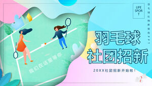 Color University Badminton Association Szablon PPT Naxin Publicity