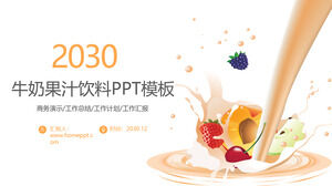 Yellow peach strawberry cherry background juice PPT template