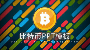 Bitcoin-Design PPT-Vorlage mit Farbstrichhintergrund