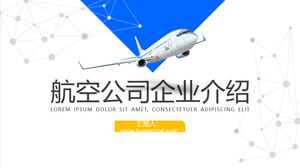 Modello PPT della compagnia aerea con sfondo aereo passeggeri