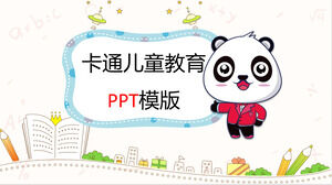 Modèle PPT d'éducation des enfants avec fond de panda de dessin animé mignon